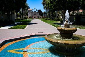 Santa Clara University campus fountain