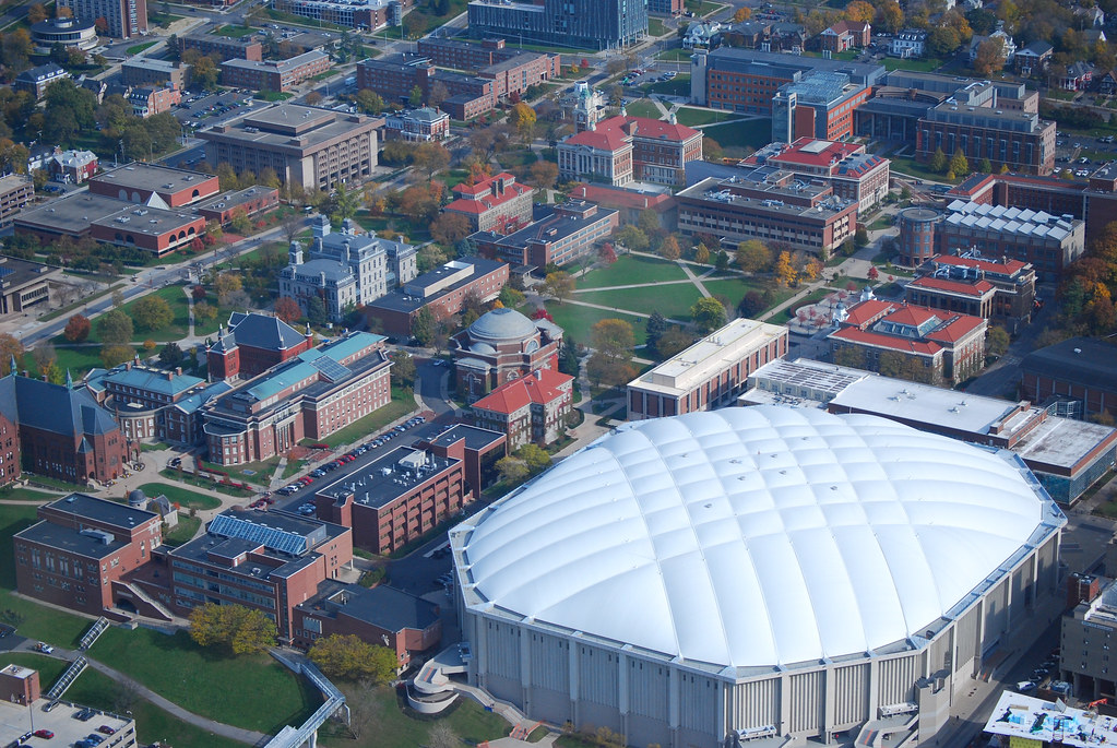 Aerial view of Syracuse University