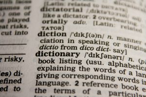 Words in a dictionary
