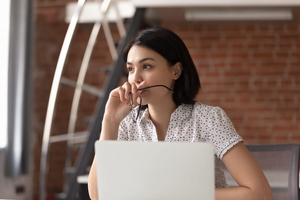 Businesswoman thinking