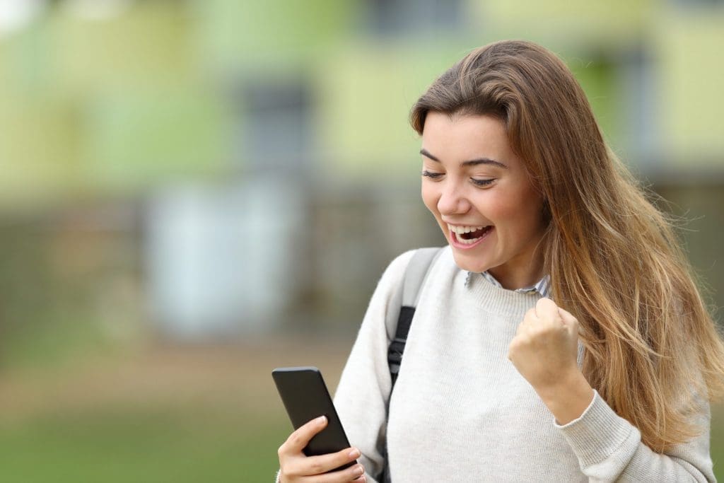 excited student