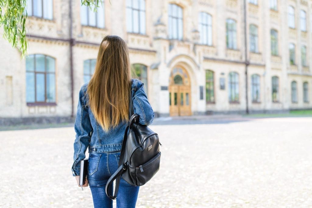 student on campus