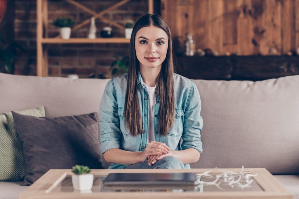 woman siting indoors