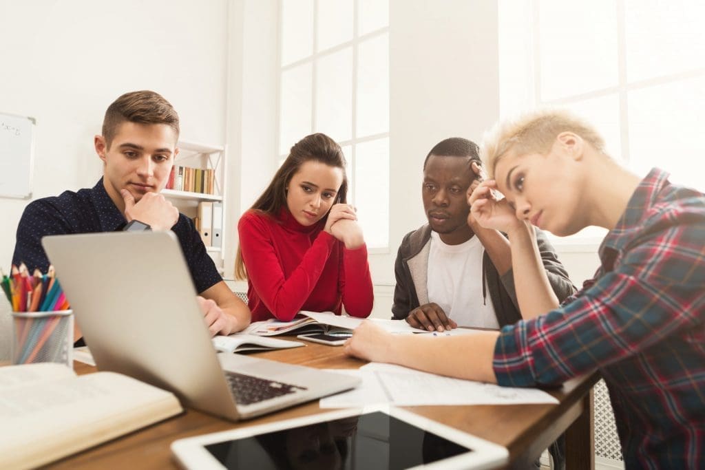 students studying together