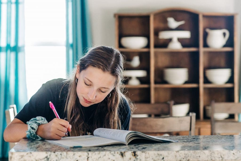 studying at home