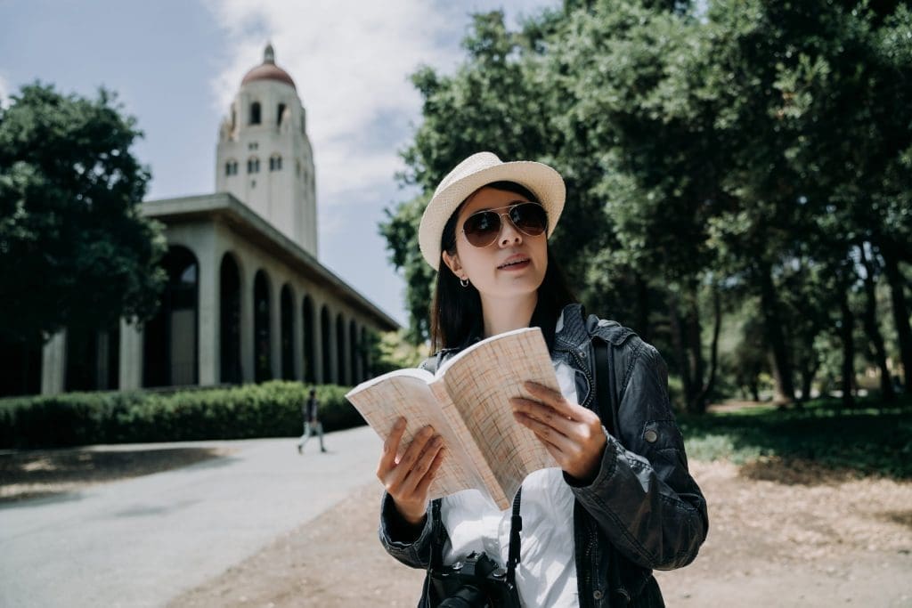 student touring colleges
