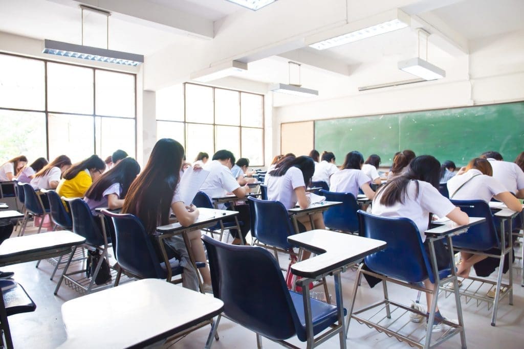 exam in classroom