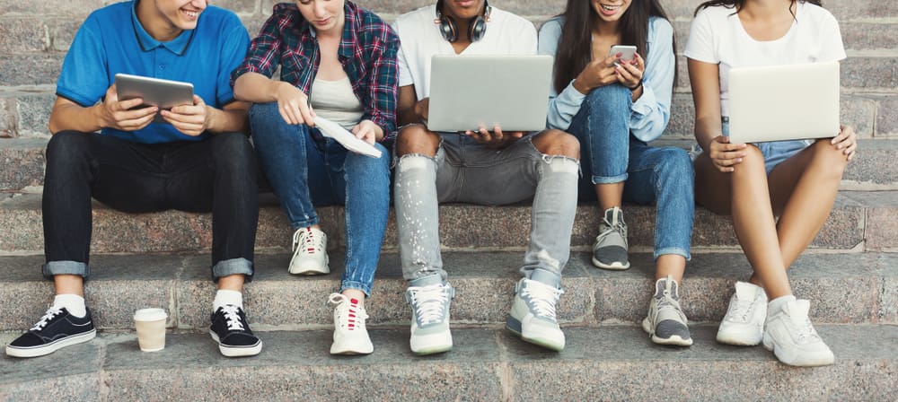 teenagers working on stairs