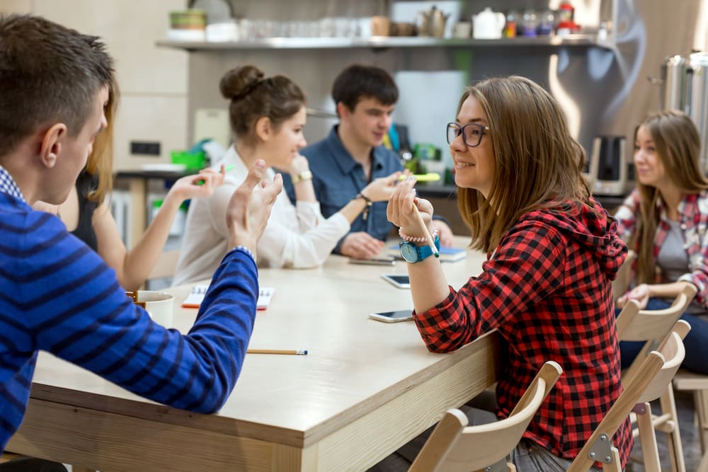 students doing activities