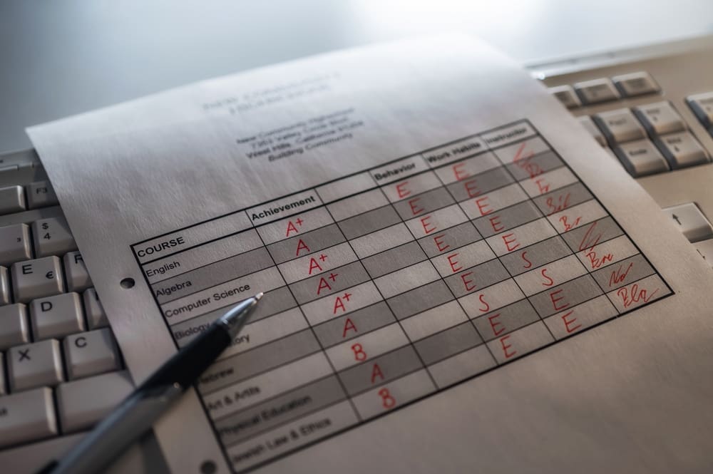 report card