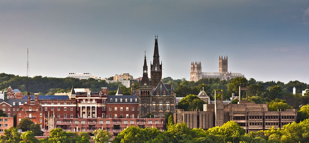 Image of aerial view of Georgetown University