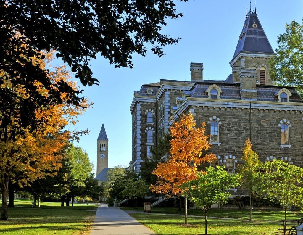 The Arts Quad view at Cornell University