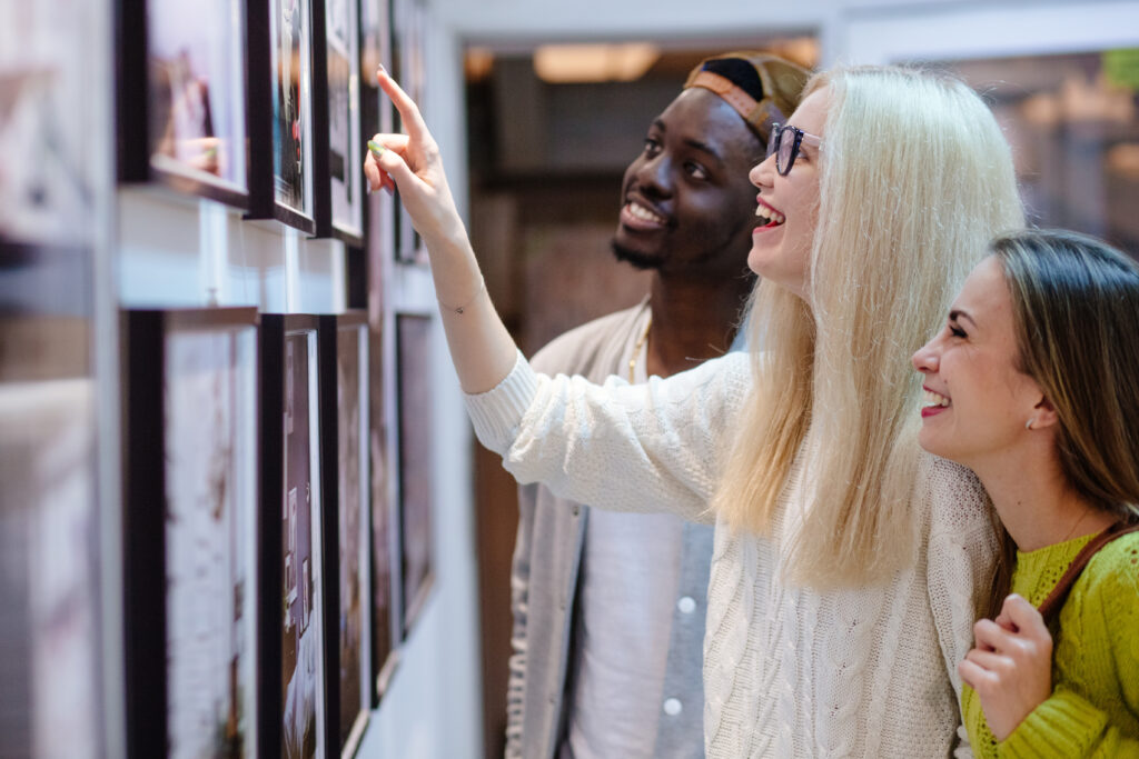 Grad school students visit a museum
