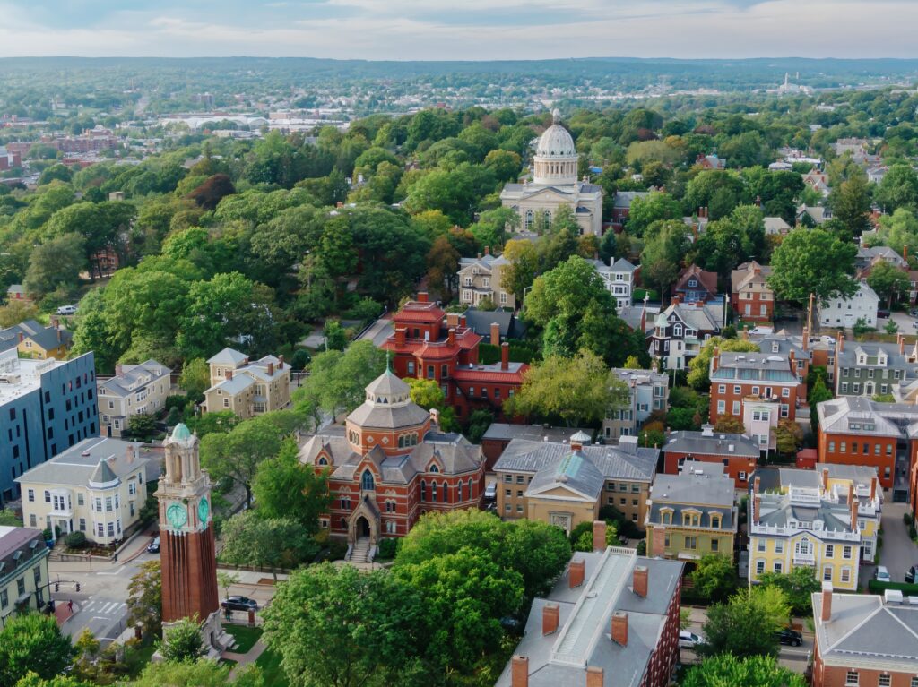 Brown University campus in Rhode Island.